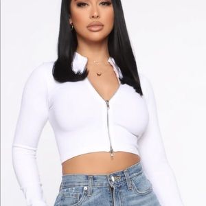 NWT zip periwinkle top !